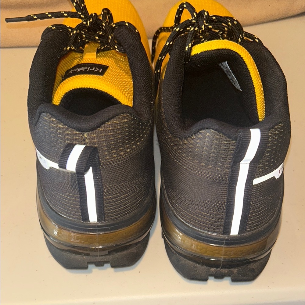 Yellow and Black Athletic Shoes with Breathable Mesh - Picture 7 of 11